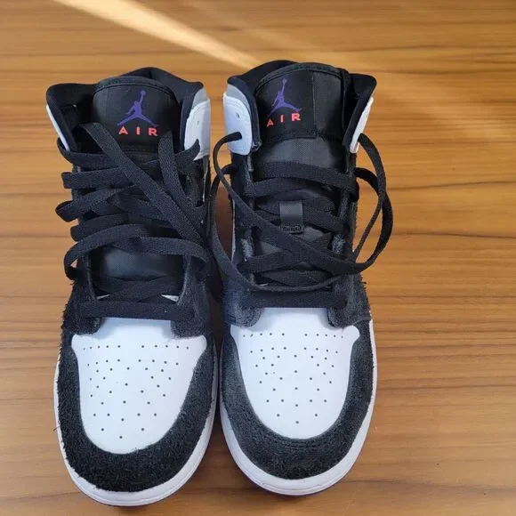 Air Jordan 1 Mid SE GS 'Varsity Purple' Sz 6Y BQ6931-105 - Picture 4 of 12